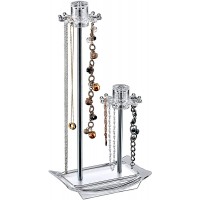 Amazing Abby 2-Tier Necklace Holder Stand Jewelry Organizer Stand Bracelet Tree Display Tiered Necklace Hanger Perfect Storage Solution for Necklaces Bracelets Rings and More - B7IJWLEG0