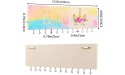 Basumee Jewelry Organizer Wall Mounted for Girls Necklace Holder Wooden with 12 Metal Hooks Rainbow Smile Unicorn - BABYCZ5AO
