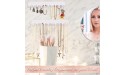 Boxy Concepts Necklace Organizer 2 Pack Easy-Install 10.5x1.5 Hanging Necklace Holder Wall Mount with 10 Necklace Hooks Beautiful Necklace Hanger also for Bracelets Earrings and Keys White - B7TSI97GL