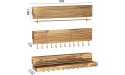 Cedilis Set of 3 Wall Mounted Jewelry Organizer Large Wood Necklace Holder with Removable Bracelet Rod and 24 Jewelry Hooks Great Wall Hanging Holder for Rings Earrings Brown（No Need to Assemble） - B0TOLORCP