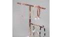 Creative Home Jewelry Tree Stand Accessory Organizer with Natural Stone Marble Base Copper Plated Hanger Pole 9.9 x 4 x 6.2 H Off-White - B29DLOTAC