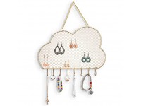 CWLL Hanging Earring Holder Cloud Earring Organizer Wall Mount Earring Display Wood Hanging Jewelry Organizer for Earrings NecklacesGold  12*8inch - B3KTEL58S