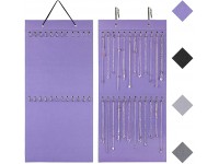 Dofilachy Hanging Jewelry Organizer Necklace Holder with 24 Hooks Jewlwey Organizer Wall Mounted for Earrings Necklace Bracelet Display Light purple - B9RP8TTNY