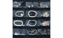 Double-Sided Jewelry Hanging Organizer Display Hanger Small Tools Holder with 80 Clear Pockets Black - B27OEU3LC