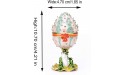 Furuida Faberge Egg Style Pitaya Enamel Jewelry Trinket Box Hinged with Crystal Ornaments Gift for Home Decor - B5SQ5EN64