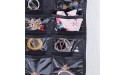 Hanging Jewelry Organizer Double Sided 80 Pocket Jewelry Chain Storage Bag 2 Layer of Fabric Jewelry Organizer Holder for Necklace Bracelet Earring Ring Chain Knitting Tool-Black - BAMNSMPGY