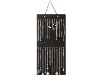 KGMcare Wall Hanging Jewelry Organizer Storage with 24 Hook Wall Mounted Jewelry Display Hanging on Door Closet Necklace Holder for Bracelet Ring Chain-Patent Design Black - BP0Z5VKS8