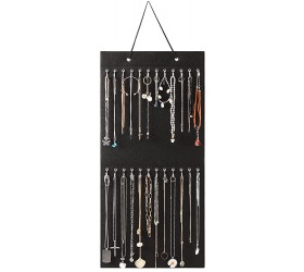 KGMcare Wall Hanging Jewelry Organizer Storage with 24 Hook Wall Mounted Jewelry Display Hanging on Door Closet Necklace Holder for Bracelet Ring Chain-Patent Design Black - BP0Z5VKS8