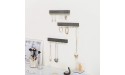 MyGift 3-Piece Wall Mounted Wood Jewelry Organizer Rack Set Rustic Gray Wooden Hanging Bracelet and Necklace Holder with Hanger Rod and 24 Hooks - BO0E8U0Q2