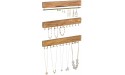 MyGift 6-Piece Burnt Wood Hanging Jewelry Organizer Wall Mounted Bracelet and Necklace Holder Rack Set with Hooks and Hanger Bar - B4X9AXQ9C