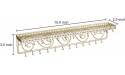 MyGift Gold-Tone Metal Wall-Mounted Jewelry & Cosmetics Shelf with 25 Necklace Hooks - BKA0365RH