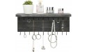 MyGift Hanging Jewelry Organizer Wall-Mounted Rustic Gray Wood Necklace Bracelets Display Rack with 26 Hooks and Top Shelf - BX982W3PN