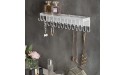 MyGift White Metal Wall-Mounted Jewelry Hanging Shelf with 26 Necklace Hooks Set of 2 - BU7KBCO9B