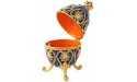 QIFU Faberge Egg Style Enamelled Jewelry Trinket Box Hinged Unique Gift for Home Decor - B1025B550