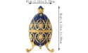 QIFU Faberge Egg Style Enamelled Jewelry Trinket Box Hinged Unique Gift for Home Decor - B1025B550