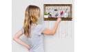 Rustic Jewelry Organizer with Bracelet Rod Wall Mounted Wooden Wall Mount Holder for Earrings Necklaces Bracelets and Many Other Accessories SoCal Buttercup - BK71UTMLH