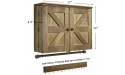 Rustic Wall Mounted Jewelry Organizer with Wooden Barndoor Decor,Wooden Wall Mount Holder,Jewelry holder for Necklaces Earings Bracelets Ring Holder Wood color - BWN3GO196