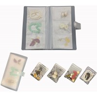 Tidy Heal Transparent Jewelry Storage Book Organizer,Jewelry Organizer,Clear Plastic Jewelry Book Organizer,Jewelry Travel Organizer Bag With Pockets 84 Card Slots and 50 Ziplock Bags - BB5S01T35