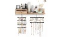 VINAEMO Jewelry Organizer Hanging Wall Mounted Jewelry Holder with Rustic Wood Drawer & Large Capacity Storage Shelf Rack Display for Earrings Rings Necklaces Bracelet - BNFJ5RADI