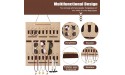Wall Mounted Jewelry Organizer Hanging Jewellery Organizer with 2Pcs Adhesive Hooks Earring and Necklace Holder Sunglasses Organizer for Door Wardrobe and Wall Hanging - BC5GTPLWM