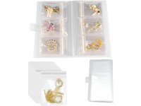 Yuzzy Transparent Jewelry Storage Book Jewelry Travel Organizer Anti Oxidation Jewelry Storage Organizer Bag with Pockets. 84 Card Slots and 50 Ziplock Bags - BG9MR4086