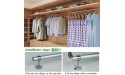 32 mm 1-1 4 inches shower curtain closet rod frame pipe flange socket ceiling mounting bracket pipe fitting support 2 pieces of stainless steel white surface treatment White black - BTKETIY6I
