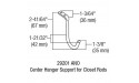 Closet Rod Center Supports Hanger for up to 1.1 inch Diameter Rods - BT78VEXCI