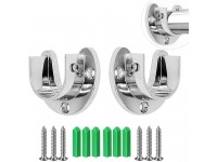 Hub's Gadget 2 Pack Heavy Duty Stainless Steel Closet Rod End Supports Closet Pole Sockets Flange Rod Holder with Screws 1-1 3 Inches Diameter U-Shaped - BQCK2JHEA