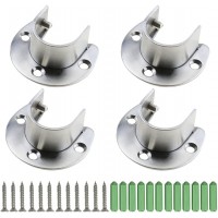 HZSCLKJ 4PCS Stainless Steel Rod Support U-Shaped Set Pole Socket Flanges U for for Wardrobe Closet Bathroom Kitchen Etc - BWJE5GGF1