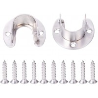 INCREWAY Closet Rod Support 1 Pair Stainless Steel Closet Pole Sockets Heavy Duty U-Shape Flange Rod Holder End Supports with Screws Easy & Quick Installation - BC9QDHL1B