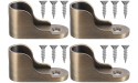 Metal Closet Rod End Supports: 4 Pcs Zinc Alloy Closet Rod Holders Supports Closet Rod Socket Flange Base Bronze - BIJFH03JC