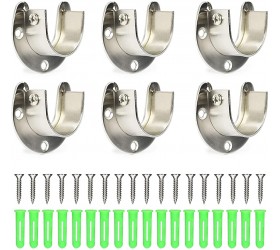 Okuna Outpost Closet Rod Holders with Screws Stainless Steel 6 Pack - BFPELU09S