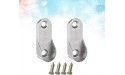 Oval Closet Rod End Supports Furniture Hardware Accessories Wardrobe Tube Support Bracket Clothes Hanging Rod Holder 4Pcs Support and 8Pcs Screws Fashion Processed - BUQ7Y3SGI