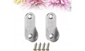 Oval Closet Rod End Supports Furniture Hardware Accessories Wardrobe Tube Support Bracket Clothes Hanging Rod Holder 4Pcs Support and 8Pcs Screws Fashion Processed - BUQ7Y3SGI