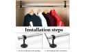 Seimneire 4pcs 1-1 4 Inch Shower Curtain Closet Rod Holder Curtain Rod Ceiling-Mount Bracket Pipe Flange Socket Closet Pole End Supports Socket Stainless Steel Flat Black - BICQ69F0F