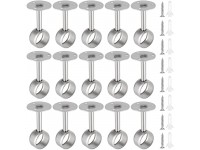 SEUNMUK 15 Pack 1-1 4 Inch Shower Curtain Closet Rod Holder Stainless Steel Curtain Rod Ceiling-Mounted Bracket Curtain Rod Holders with Mounting Screws Silver Brushed Finish - BM6A1KSLK