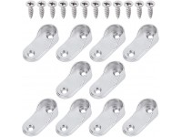 Yinpecly Oval Closet Rod End Supports Zinc Alloy Socket End Support Pipe Bracket U-Shaped Flange for 19.5mm Dia Rods Wardrobe Closet Silver Tone 10pcs - BLH2FW3LM