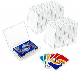12 Pieces Card Deck Boxes Empty Plastic Storage Box Card Holder Clear Card Case Snaps Closed - BACSS8TNT