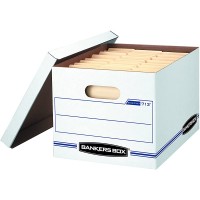 Bankers Box 0071303 STOR FILE Storage Boxes Standard Set-Up Lift-Off Lid Letter Legal 6 Pack white - BH66SDP9N