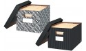 Bankers Box Decorative Storage Boxes with Lids for Home Decor Brocade 4 Pack 0022705 - BL42A2ZDZ