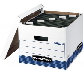 Bankers Box HANG'N'STOR Medium-Duty Storage Boxes FastFold Lift-Off Lid Letter Legal 4 Pack 00785 - B7I9XVOJK