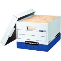Bankers Box R-KIVE Heavy-Duty Storage Boxes FastFold Lift-Off Lid Letter Legal Value Pack of 20 0724314 White Blue - BIYM69DY3