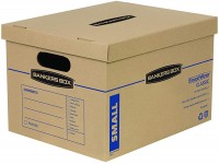 Bankers Box SmoothMove Classic Moving Boxes Tape-Free Assembly Easy Carry Handles Small 15 x 12 x 10 Inches 5 Pack 7714902 - BC9KWJTIC