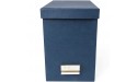 Bigso John Fiberboard Label Frame Desktop File Storage Box 10.2 x 7 x 13 in Blue - BHM6MD1UD