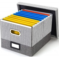 Collapsible File Box Storage Organizer Portable Filing Boxes for Hanging File Folder Organization - B0R3T8YW7