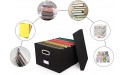 Comix Upgraded Large File Storage Box with lid Foldable Storage Cubes with Cover Decorative Linen Fabric Collapsible Storage Bins Organizer for Home Bedroom Closet Office Nursery Crafts Black - BLIQTEC28