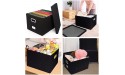 Comix Upgraded Large File Storage Box with lid Foldable Storage Cubes with Cover Decorative Linen Fabric Collapsible Storage Bins Organizer for Home Bedroom Closet Office Nursery Crafts Black - BLIQTEC28