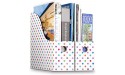 Dunwell Magazine File Holders Fun Dots 2 Pack Decorative Book Box for Bookshelf & Desk Sturdy Cardboard Easy to Storage & Assemble Folder Holder Organizer for Office School & Home - BNZDXMQOI