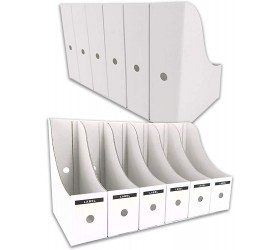 HUAPRINT Magazine File Holder12 Pack,White-Folder Holder,Desk File Organizer,Document Holder Box,Magazine Storage Box,With Labels - BJC1MOWO5