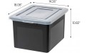 IRIS USA Letter & Legal Size Plastic Storage Bin Tote Organizing File Box with Durable and Secure Latching Lid Stackable and Nestable 4 Pack Black - BCQO7XB5O